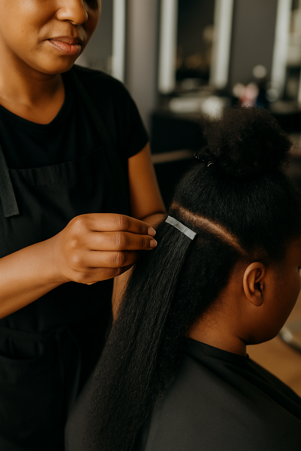 Raw Kinky Straight Hair - Tape-ins